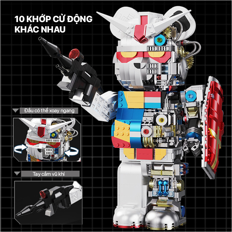 Mô hình lắp ghép - Bear Robot - Gundam 18802 2 mo hinh lap ghep bear robot gundam 18802 02